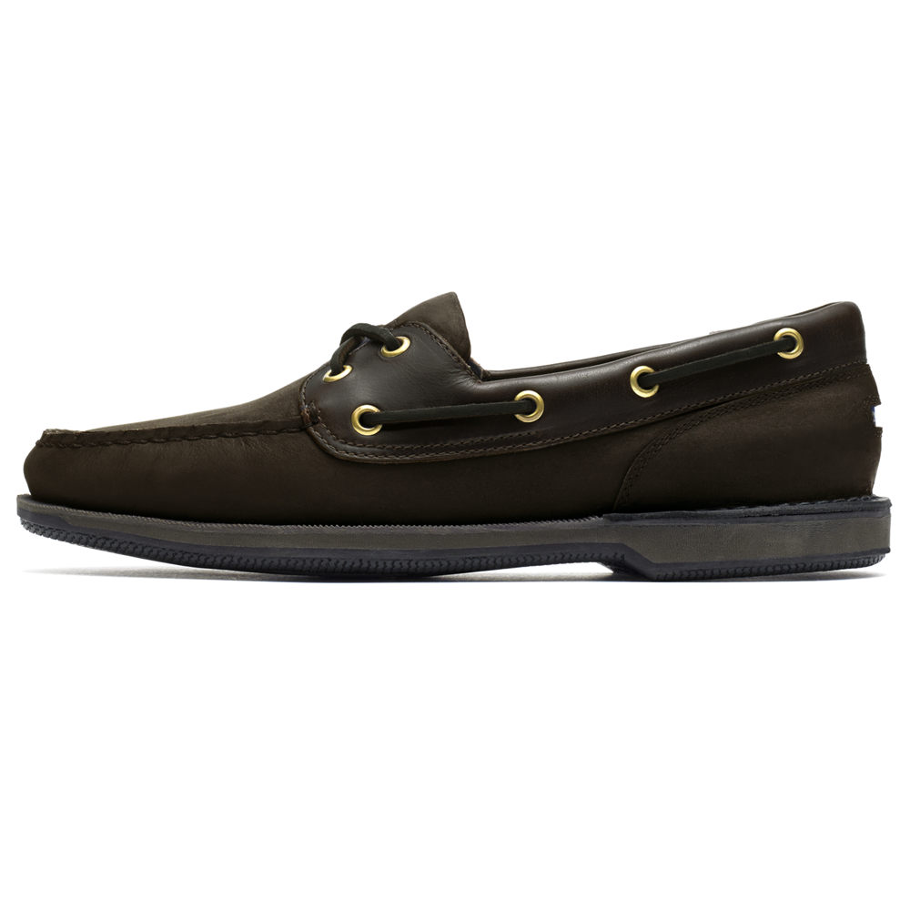 Rockport Mens Boat Shoes Black - Perth - UK 492-PUOHQA